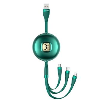 USAMS Cable U69 3i1 1m green / green (lightning / microUSB / USB-C) SJ508USB03 (US-SJ508)