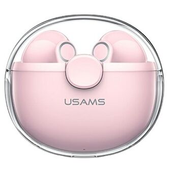 USAMS Bluetooth 5.1 earphones TWS BU series wireless pink / pink BHUBU04