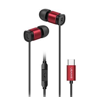 USAMS earphones EP-46 USB-C red / red 1.2m HSEP4604