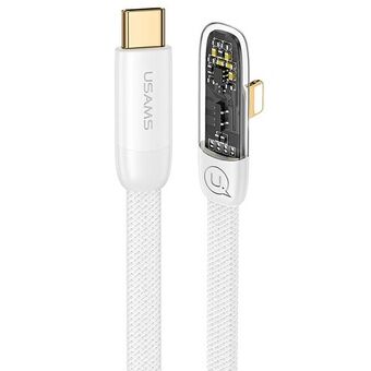 USAMS angled cable USB-C to Lightning PD 20W Fast charging Iceflake Series 1.2m white/white SJ583USB02 (US-SJ583)