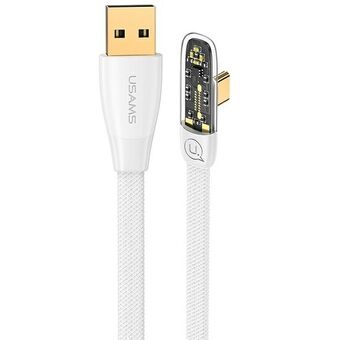 USAMS angled cable USB to USB-C PD 6A 66W Fast charging Iceflake Series 1.2m white/white SJ585USB02 (US-SJ585)