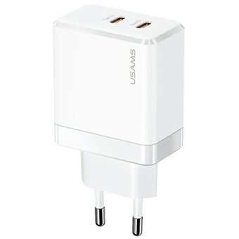 USAMS load. network. 2xUSB-C T54 40W (head only) PD Fast charging white/white CC172TC02 (US-CC172)