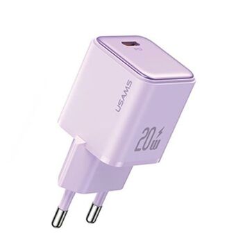 USAMS load. network. 1xUSB-C PD20W (Head Only) PD3.0 Fast Charge Purple/Purple X-ron Series CC183TC03 (US-CC183)