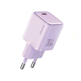 USAMS load. network. 1xUSB-C PD30W 3A (head only) PD3.0 Fast charging purple/purple X-ron Series CC186TC03 (US-CC186)