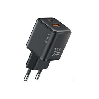 USAMS load. network. 1xUSB+1xUSB-C PD30W 3A (main only) PD3.0 Fast charging black/black X-ron Series CC189TC01 (US-CC189)