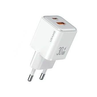 USAMS load. network. 1xUSB+1xUSB-C PD30W 3A (head only) PD3.0 Fast charging white/white X-ron Series CC189TC02 (US-CC189)