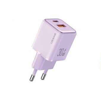 USAMS load. network. 1xUSB+1xUSB-C PD30W 3A (main only) PD3.0 Fast charging purple/purple X-ron Series CC189TC03 (US-CC189)