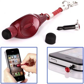 Multifunction mini strap touch pen (Red)