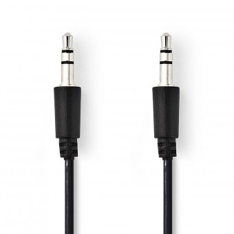 Stereo audio cable | 3.5 mm male connector, slim | 3.5 mm male connector, slim | 1.0 m | Black