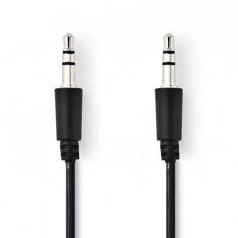 Stereo audio cable | 3.5 mm male connector, slim | 3.5 mm male connector, slim | 3.0 m | Black