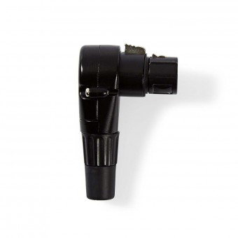 XLR connector | XLR 3-leg female connector, angled | Black