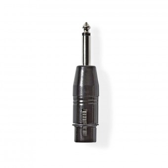 XLR adapter, mono | XLR 3-pin female connector - 6.35 mm male connector | Black