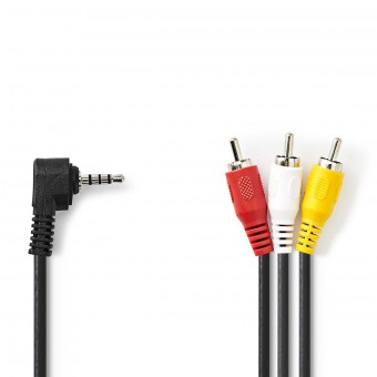 3.5 mm AV cable | 3.5 mm AV male connector | 3 x RCA male connector | 2.0 m | Black