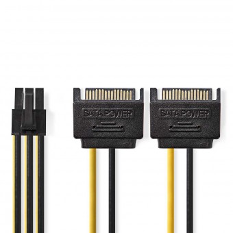 Internal power cable | 2 x 15-pin SATA male connector | PCI Express Plug | 0.15 m | Various