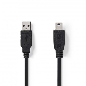 USB 2.0 cable | A male connector | 5-pin mini plug | 2.0 m | Black