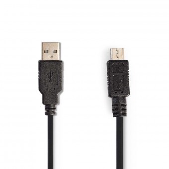 USB 2.0 Spiral Cable | A male connector | micro B male connector | 2.0 m | Black