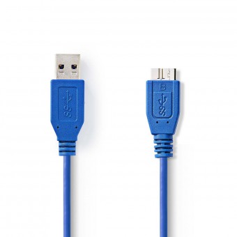 USB 3.0 cable | A male connector | micro B male connector | 0.5 m | Blue