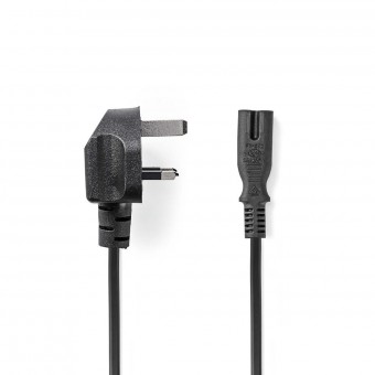 Power cable | UK connector - IEC-320-C7 | 5.0 m | Black