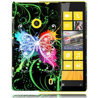 Design Plastic Cover Lumia 520 (Neon Butterfly)