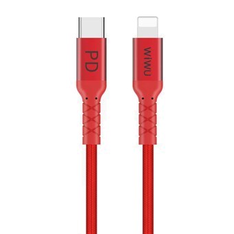 WIWU WP101 2.4A USB-C / Type-C to 8 Pin Data Sync Charging Cable PD Cable, Length: 1m (Red)