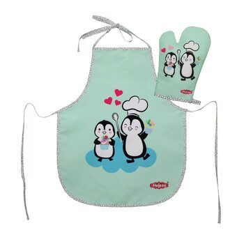 Set Children\'s Apron and Oven Mitt Penguin