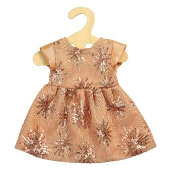 Dolls Glitter Dress Rose Gold, 28-35 cm