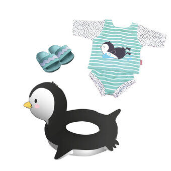 Dolls Swimming set Penguin, 35-45 cm