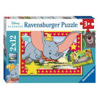 Disney Classics: Dumbo and Jungle Book Jigsaw Puzzle, 2x12pcs.