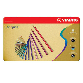 STABILO Original Crayons Metal Box, 38pcs.