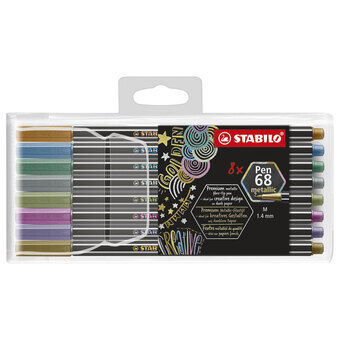 STABILO Pen 68 Metallic Felt Pens, 8pcs.