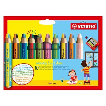 STABILO Woody 3in1 Duo with Sharpener, 11pcs.