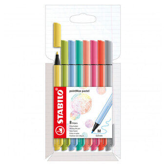 STABILO PointMax Fineliners Pastel, 8 pcs.