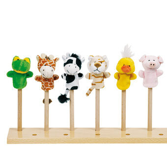 Goki Plush Finger Puppet Animal, 6pcs.