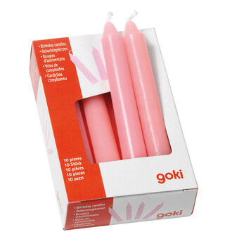 Goki Candles Pink, 10pcs.