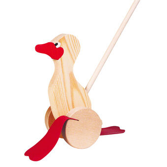 Goki Wooden Push Figure Duck