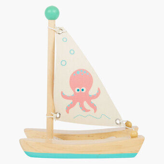 Small Foot - Bath Toy Wooden Catamaran Octopus