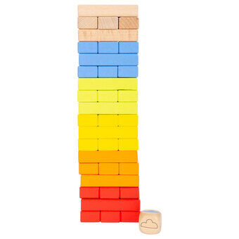 Wooden Rainbow Wobble Tower Game