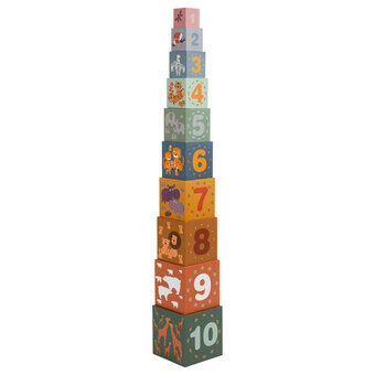 Stacking blocks Safari Cardboard, 10 pcs.