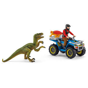 schleich DINOSAURS Flight of Velociraptor on Quad 41466