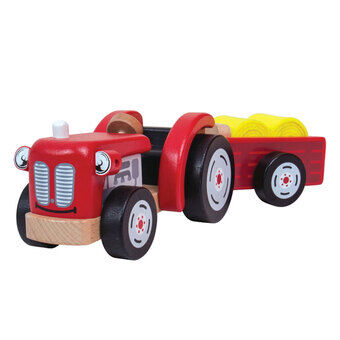 Wooden Tractor with Trailer