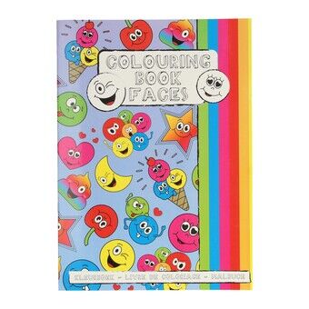 Coloring Book with Sticker Sheet Smile Face