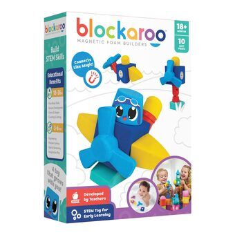 Blockaroo Magnetic Foam Blocks Airplane Box, 10pcs.