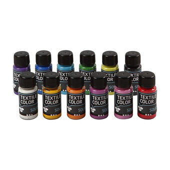 Opaque textile paint - Set of 12 colors, 50ml