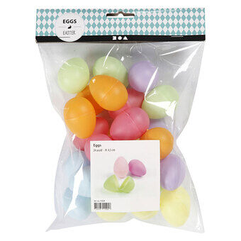 Plastic Eggs Colored, 24pcs.