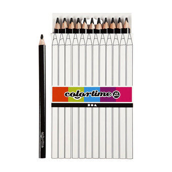 Triangular Jumbo colored pencils - Black, 12pcs.