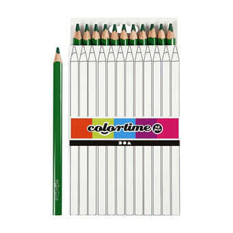 Triangular Jumbo colored pencils - Green, 12pcs.