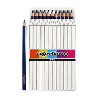 Triangular Jumbo colored pencils - Dark blue, 12pcs.