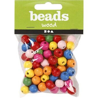 Wooden Beads Mix 10mm, 22gr