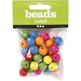 Wooden Beads Mix 12mm, 22gr