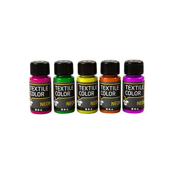 Neon Textile paint - Set of 5 colors, 50ml